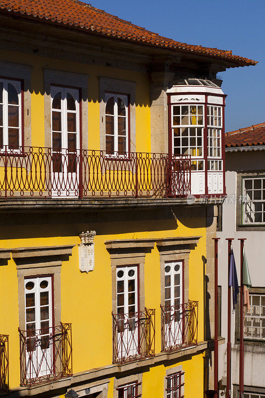 传统建筑立面细节，Valença do Minho, Minho，葡萄牙北部。